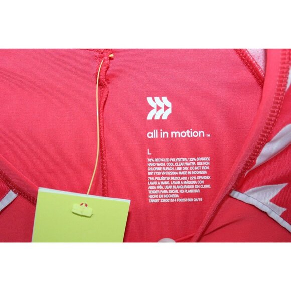 NWT All in Motion barbiecore Floral Long Sleeve Top Crew Neck UPF 50+ LARGE - Picture 6 of 7